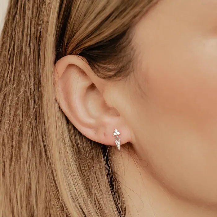 Earrings Hey Happiness Trinity Spike Stud Earrings Sterling Silver Earrings Hey Happiness Trinity Spike Stud Earrings Sterling Silver