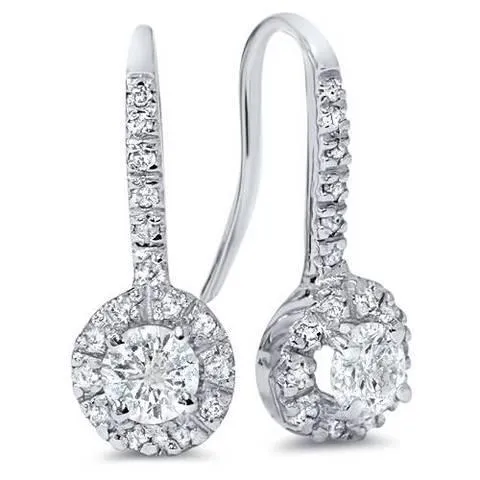 Earrings Round Cut 340 Carats Natural Earth Mined Diamonds Ladies Dangle Earrings White Gold GB Earrings Round Cut 340 Carats Natural Earth Mined Diamonds Ladies Dangle Earrings White Gold GB
