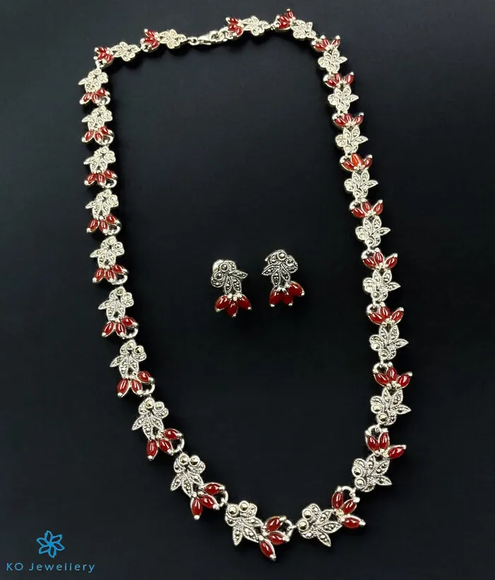Earrings The Gemstone Grace Silver Marcasite Necklace Earrings Red Marcasite Earrings The Gemstone Grace Silver Marcasite Necklace Earrings Red Marcasite