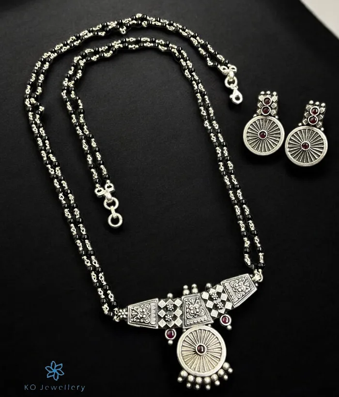Earrings The Malvika Silver Mangalsutra Earrings Kolhapur