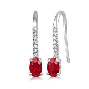 Earrings White Gold 14K Ruby And Natural Earth Mined Diamonds 570 Carats Women Dangle Earrings GB Earrings White Gold 14K Ruby And Natural Earth Mined Diamonds 570 Carats Women Dangle Earrings GB