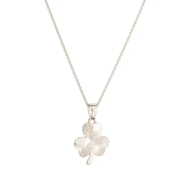 Galway Necklaces Galway Shamrock Sterling Silver Pendant Necklace