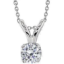 GB 1 Carat Round Cut Natural Earth Mined Diamond Necklace Pendant Solid Gold Fine Jewelry Necklaces
