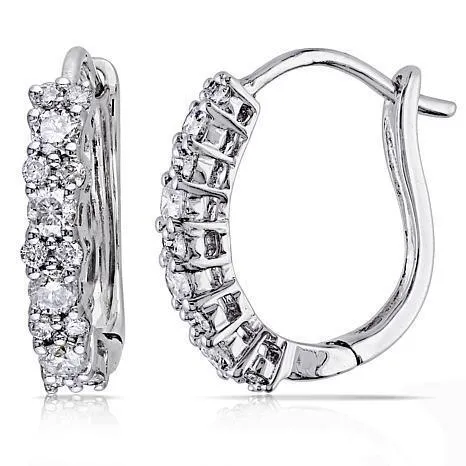 GB 14K 260 Carats Round Cut Natural Earth Mined Diamonds Hoop Earrings White Gold Earrings GB 14K 260 Carats Round Cut Natural Earth Mined Diamonds Hoop Earrings White Gold Earrings