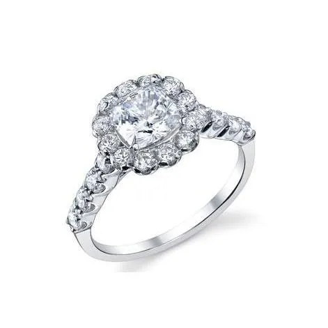 GB 350 Ct Cushion And Round Cut Halo Natural Earth Mined Diamond Anniversary Ring Rings GB 350 Ct Cushion And Round Cut Halo Natural Earth Mined Diamond Anniversary Ring Rings