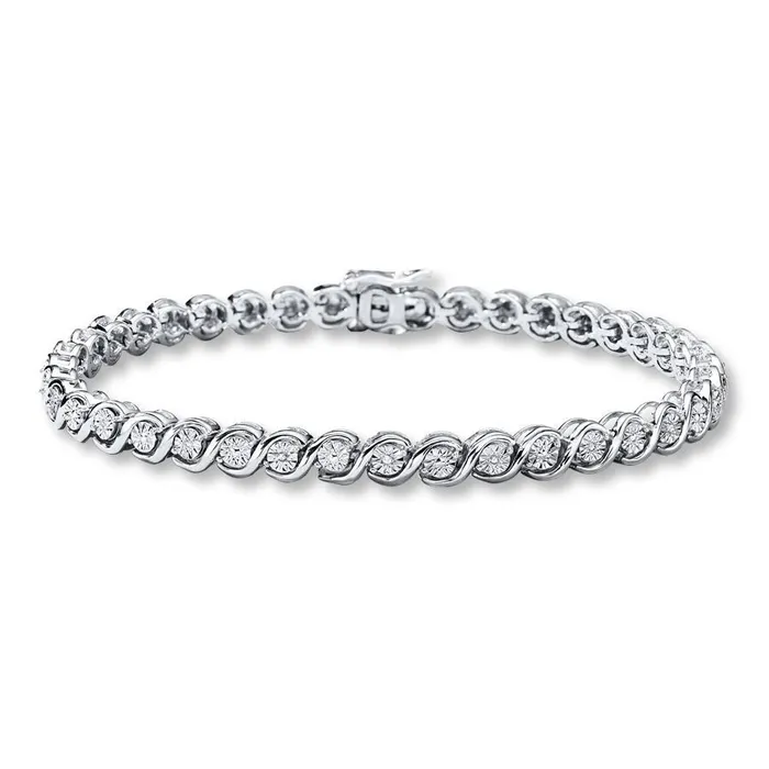 GB Bracelets 4 Carats Round Cut Natural Earth Mined Diamond Tennis Bracelet White Solid Gold 14K GB Bracelets 4 Carats Round Cut Natural Earth Mined Diamond Tennis Bracelet White Solid Gold 14K