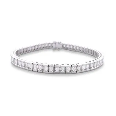 GB Bracelets 780 Ct Channel Set Baguette Cut Natural Earth Mined Diamond Tennis Bracelet White Gold GB Bracelets 780 Ct Channel Set Baguette Cut Natural Earth Mined Diamond Tennis Bracelet White Gold