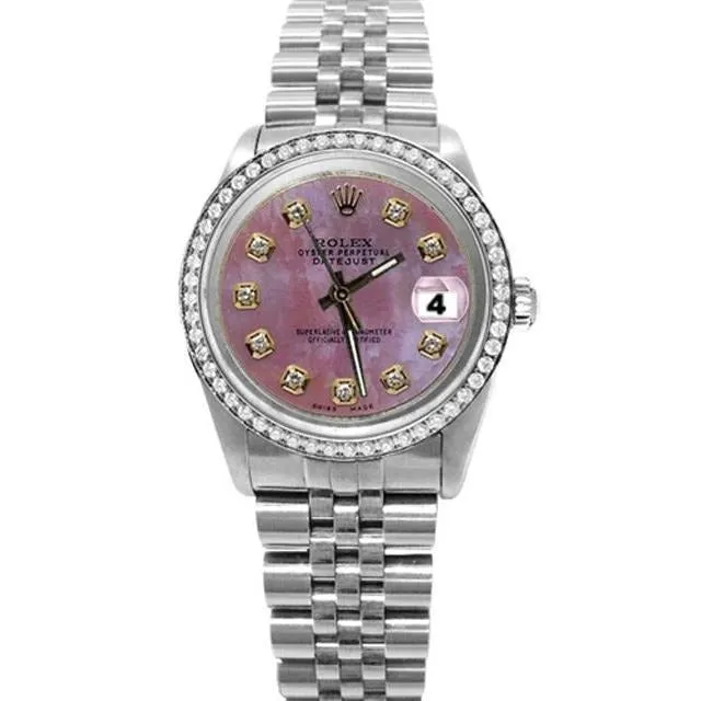 GB Bracelets Pink Diamond Dial Bezel Rolex Date Just Bracelet Datejust Watch QUICK SET GB Bracelets Pink Diamond Dial Bezel Rolex Date Just Bracelet Datejust Watch QUICK SET