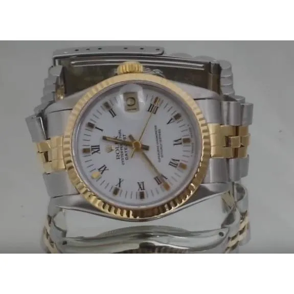 GB Bracelets White Roman Dial Rolex Datejust Watch Ss Gold Bracelet