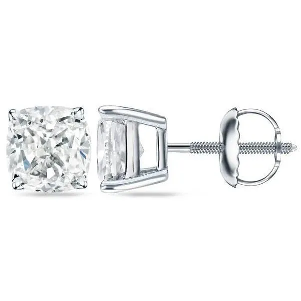 GB Earrings 250 Carats Cushion Cut Real Natural Earth Mined Diamonds Ladies Studs Earring White Gold 14K GB Earrings 250 Carats Cushion Cut Real Natural Earth Mined Diamonds Ladies Studs Earring White Gold 14K