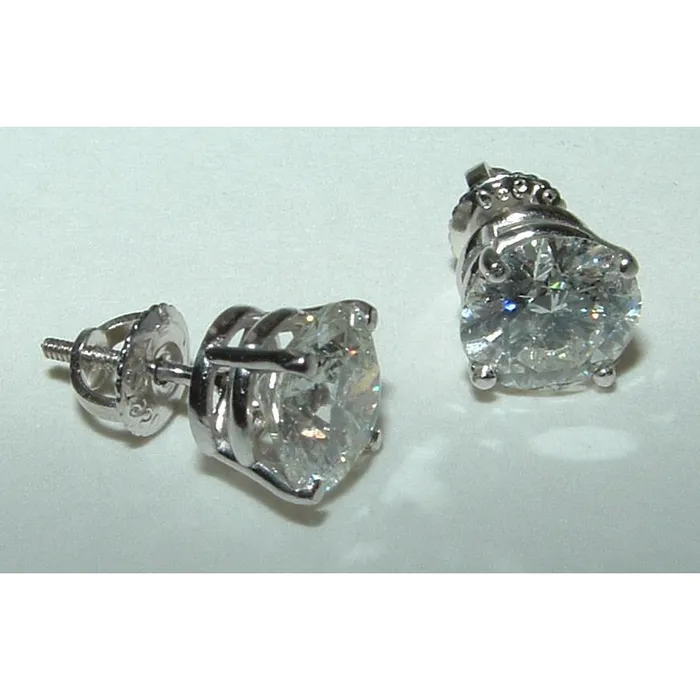 GB Earrings 350 Carat Natural Earth Mined Diamond Stud Earrings Solitaires New GB Earrings 350 Carat Natural Earth Mined Diamond Stud Earrings Solitaires New