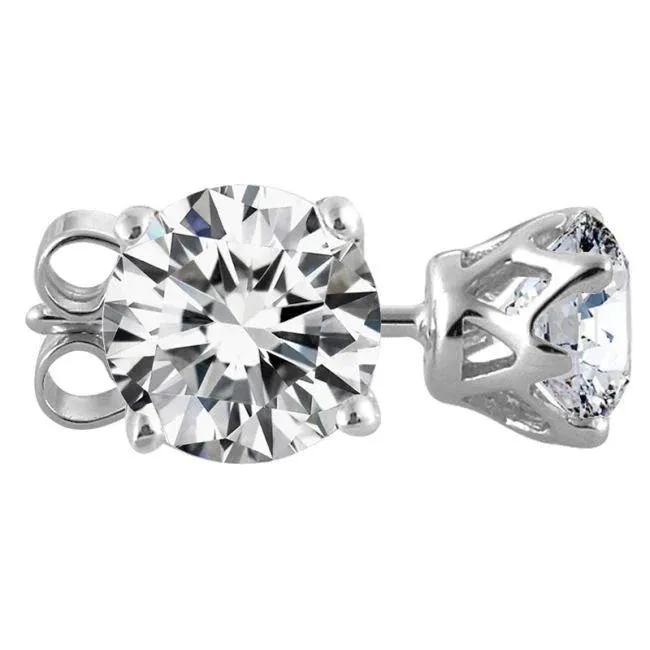 GB Earrings 350 Carats Sparkling Round Cut Natural Earth Mined Diamonds Stud Earrings Crown Setting GB Earrings 350 Carats Sparkling Round Cut Natural Earth Mined Diamonds Stud Earrings Crown Setting