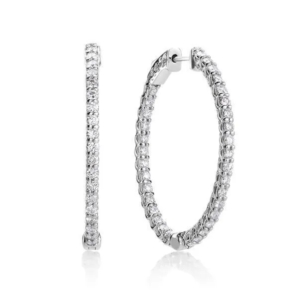 GB Earrings Gold White 14K 260 Carats Round Cut Natural Earth Mined Diamonds Women Hoop Earrings GB Earrings Gold White 14K 260 Carats Round Cut Natural Earth Mined Diamonds Women Hoop Earrings