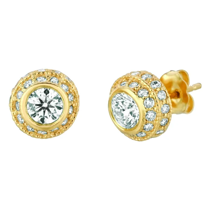 GB Earrings Natural Earth Mined Diamond Stud Earring 3 Carats 14K Yellow Gold GB Earrings Natural Earth Mined Diamond Stud Earring 3 Carats 14K Yellow Gold