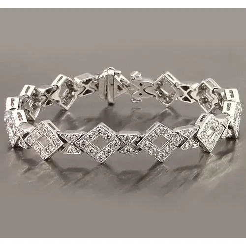 GB Gents White Gold Real Natural Earth Mined Diamond Bracelet 350 Carats Jewelry New Bracelets GB Gents White Gold Real Natural Earth Mined Diamond Bracelet 350 Carats Jewelry New Bracelets