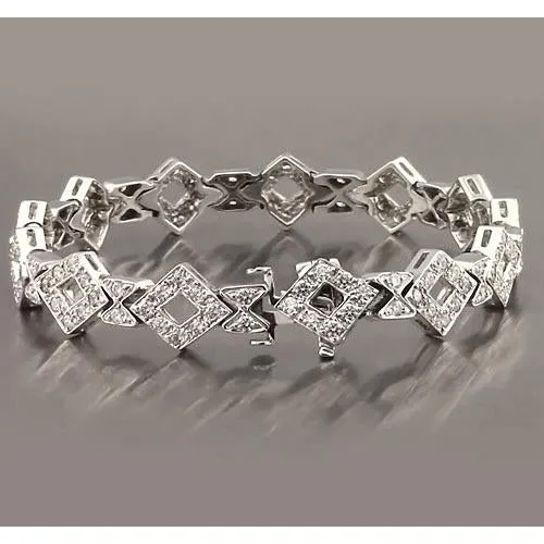 GB Gents White Gold Real Natural Earth Mined Diamond Bracelet 350 Carats Jewelry New Bracelets GB Gents White Gold Real Natural Earth Mined Diamond Bracelet 350 Carats Jewelry New Bracelets