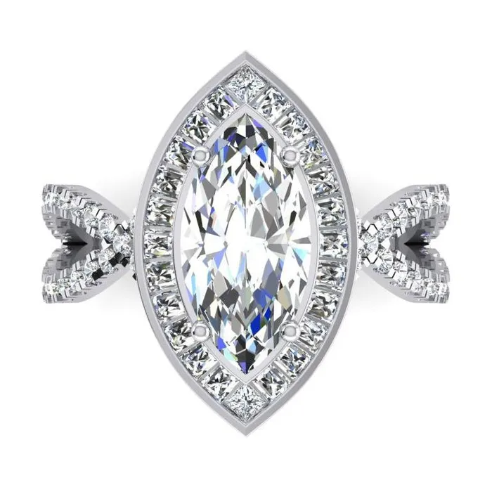 GB Marquise Halo Natural Earth Mined Diamond Engagement Ring 550 Carats Womens Jewelry Rings GB Marquise Halo Natural Earth Mined Diamond Engagement Ring 550 Carats Womens Jewelry Rings