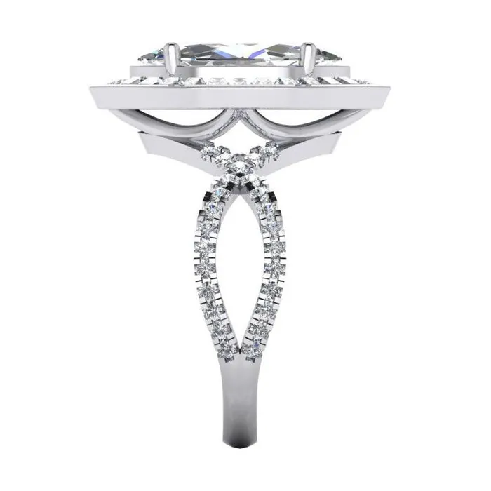 GB Marquise Halo Natural Earth Mined Diamond Engagement Ring 550 Carats Womens Jewelry Rings
