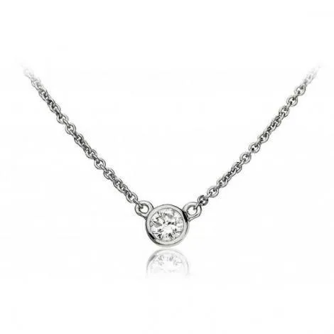GB Necklaces 075 Carats Round Bezel Set Natural Earth Mined Diamond Necklace Pendant 14K White Gold GB Necklaces 075 Carats Round Bezel Set Natural Earth Mined Diamond Necklace Pendant 14K White Gold
