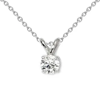 GB Necklaces 1 Carat Solitaire Round Natural Earth Mined Diamond Necklace Pendant White Gold 14K GB Necklaces 1 Carat Solitaire Round Natural Earth Mined Diamond Necklace Pendant White Gold 14K