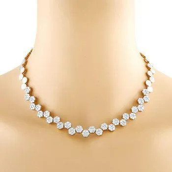 GB Necklaces 21 Ct Small Brilliant Cut Natural Earth Mined Diamonds Lady Necklace White Gold 14K GB Necklaces 21 Ct Small Brilliant Cut Natural Earth Mined Diamonds Lady Necklace White Gold 14K