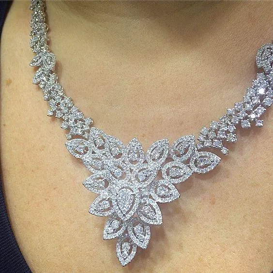 GB Necklaces White Gold 14K Sparkling Round 38 Ct Natural Earth Mined Diamonds New Ladies Necklace GB Necklaces White Gold 14K Sparkling Round 38 Ct Natural Earth Mined Diamonds New Ladies Necklace