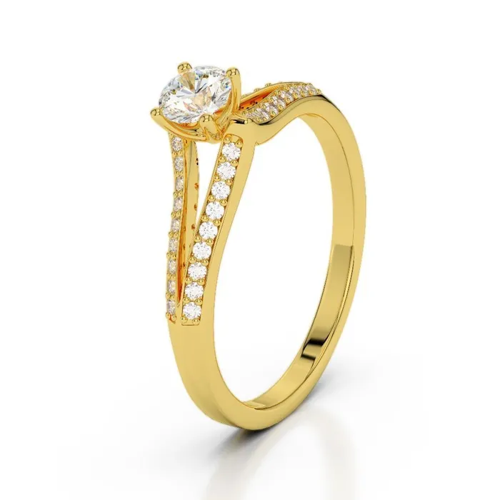 GB Rings 135 Ct Round Cut Natural Earth Mined Diamond Wedding Ring 14K Yellow Gold GB Rings 135 Ct Round Cut Natural Earth Mined Diamond Wedding Ring 14K Yellow Gold