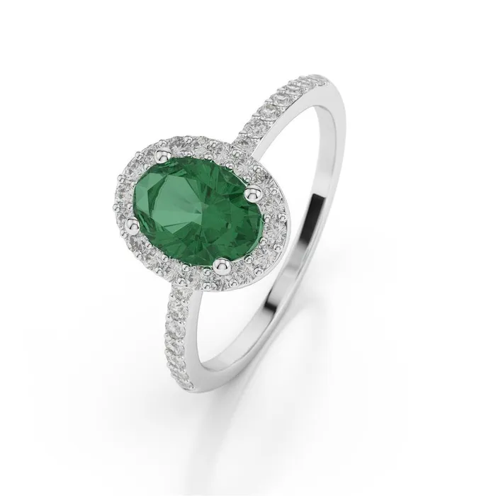 GB Rings 185 Ct Oval Cut Green Emerald With Natural Earth Mined Diamond Wedding Ring GB Rings 185 Ct Oval Cut Green Emerald With Natural Earth Mined Diamond Wedding Ring