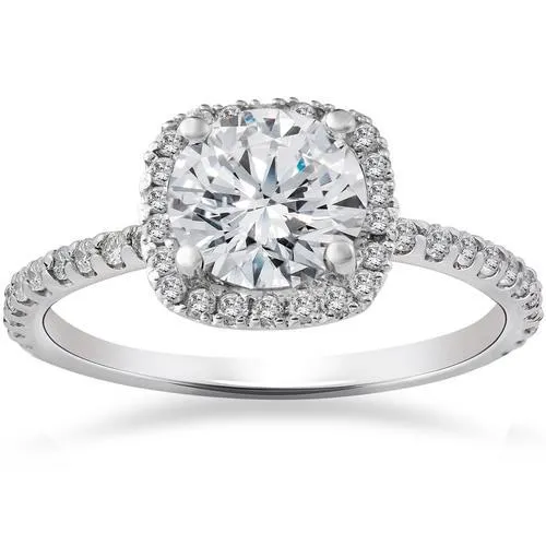 GB Rings 250 Carats Natural Earth Mined Diamonds Wedding Halo Ring White Gold GB Rings 250 Carats Natural Earth Mined Diamonds Wedding Halo Ring White Gold