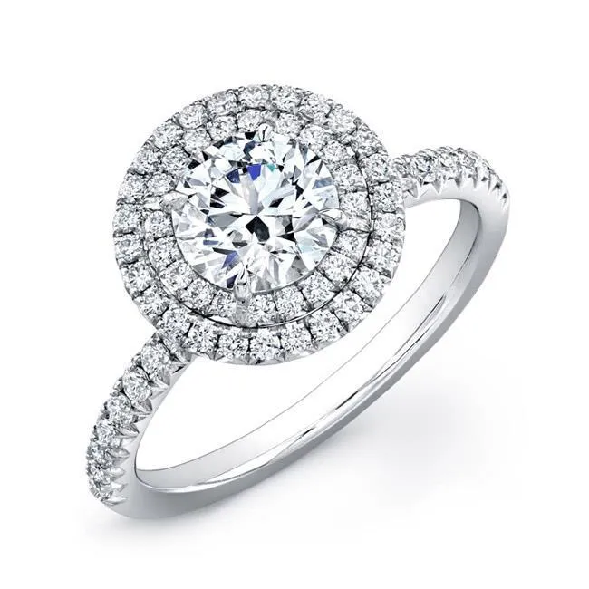 GB Rings 280 Carats Natural Earth Mined Diamond Ring Halo White Gold 14K