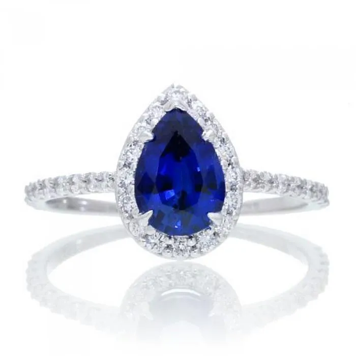 GB Rings 288 Carats Pear Cut Sri Lanka Blue Sapphire Natural Earth Mined Diamond Anniversary Ring GB Rings 288 Carats Pear Cut Sri Lanka Blue Sapphire Natural Earth Mined Diamond Anniversary Ring