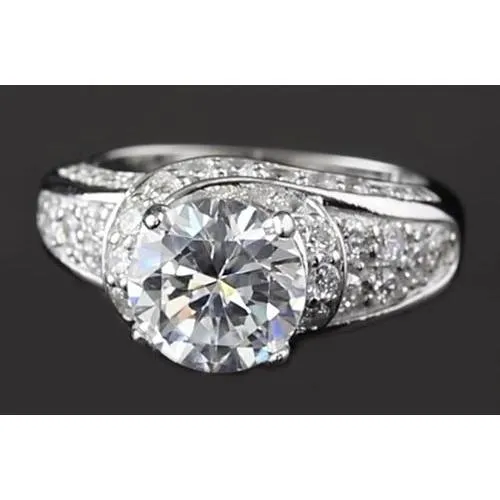 GB Rings 350 Carats Pave Setting Anniversary Ring Round Natural Earth Mined Diamond GB Rings 350 Carats Pave Setting Anniversary Ring Round Natural Earth Mined Diamond