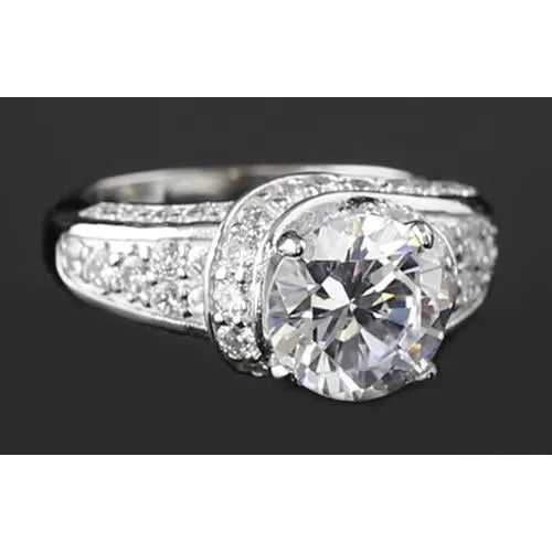 GB Rings 350 Carats Pave Setting Anniversary Ring Round Natural Earth Mined Diamond GB Rings 350 Carats Pave Setting Anniversary Ring Round Natural Earth Mined Diamond