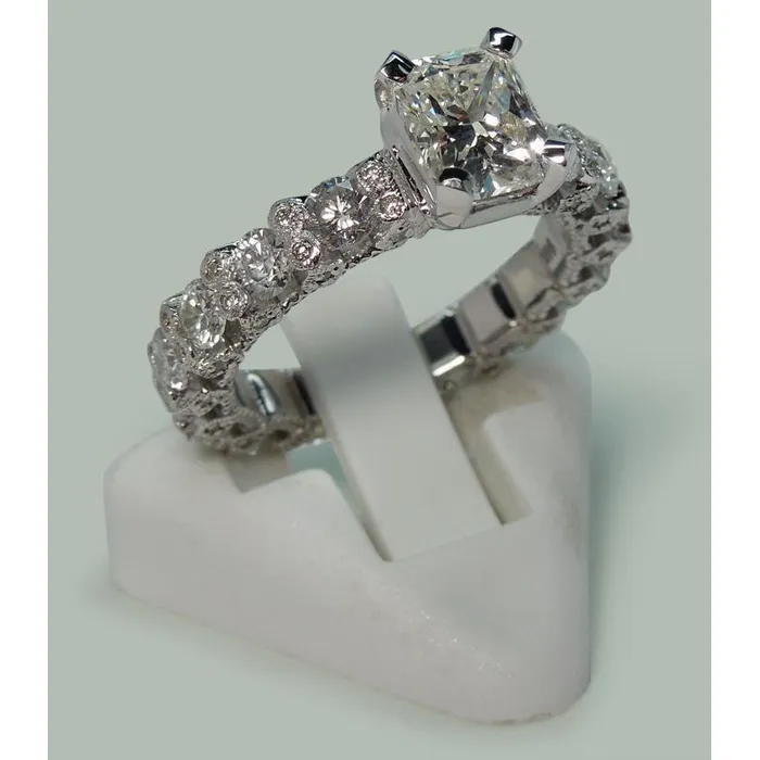 GB Rings 375 Ct Radiant Round Natural Earth Mined Diamonds Ring Wedding Anniversary