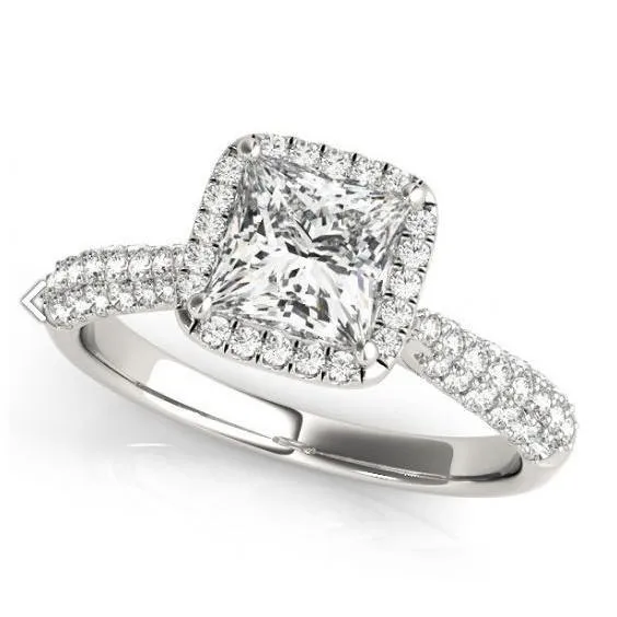 GB Rings Halo Natural Earth Mined Diamond Engagement Fancy Ring 175 Carats White Gold 14K New GB Rings Halo Natural Earth Mined Diamond Engagement Fancy Ring 175 Carats White Gold 14K New