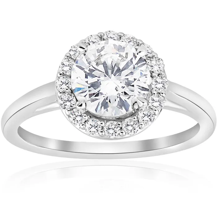 GB Rings Halo Natural Earth Mined Diamond Engagement Ring 250 Carats White Gold 14K GB Rings Halo Natural Earth Mined Diamond Engagement Ring 250 Carats White Gold 14K