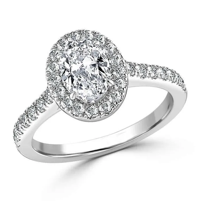 GB Rings Oval Halo Natural Earth Mined Diamond Engagement Halo Ring 234 Carats GB Rings Oval Halo Natural Earth Mined Diamond Engagement Halo Ring 234 Carats