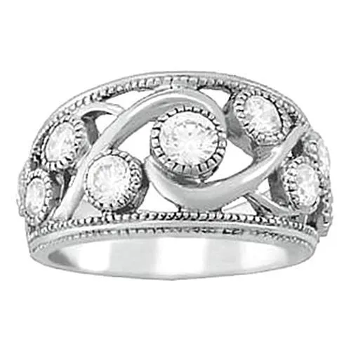 GB Rings Round Natural Earth Mined Diamond 150 Carats Anniversary Ring Thick Shank White Gold 14K GB Rings Round Natural Earth Mined Diamond 150 Carats Anniversary Ring Thick Shank White Gold 14K