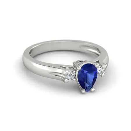 GB Rings Sri Lanka Sapphire And Natural Earth Mined Diamonds 3 Stone Ring 170 Carats Gold 14K GB Rings Sri Lanka Sapphire And Natural Earth Mined Diamonds 3 Stone Ring 170 Carats Gold 14K