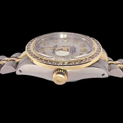 GB Watches Ss Gold Rolex Ladies Datejust Watch Diamond Dial Channel Set Bezel