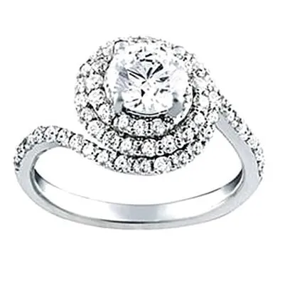 GB White Gold 14K Natural Earth Mined Diamond Ring Approx 250 Carats Halo Ring With Accents Rings GB White Gold 14K Natural Earth Mined Diamond Ring Approx 250 Carats Halo Ring With Accents Rings