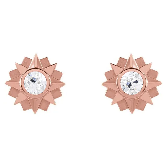 Genuine Diamond Stud Earrings Round Old Mine Cut 2 Carats Rose Gold HarryChadEntcom Earrings Genuine Diamond Stud Earrings Round Old Mine Cut 2 Carats Rose Gold HarryChadEntcom Earrings