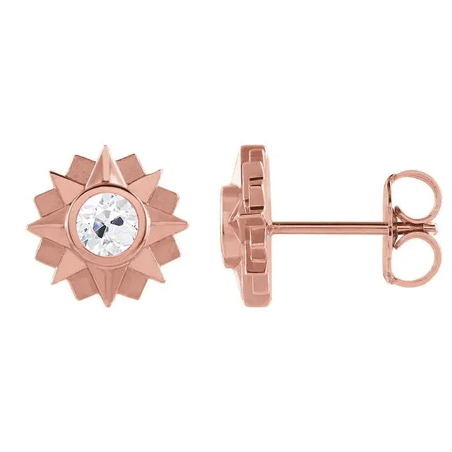Genuine Diamond Stud Earrings Round Old Mine Cut 2 Carats Rose Gold HarryChadEntcom Earrings Genuine Diamond Stud Earrings Round Old Mine Cut 2 Carats Rose Gold HarryChadEntcom Earrings