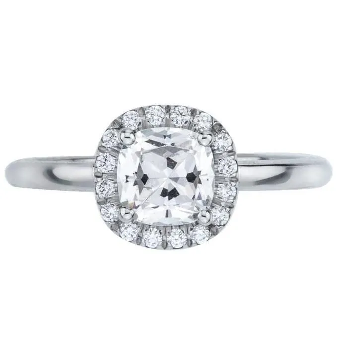 Halo Cushion And Round 230 Carats Natural Earth Mined Diamond Ring GB Rings Halo Cushion And Round 230 Carats Natural Earth Mined Diamond Ring GB Rings