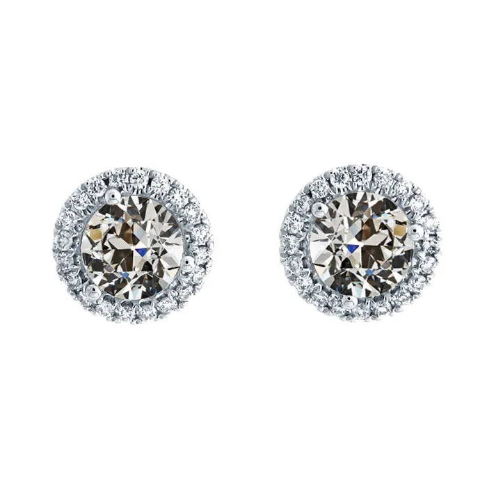 HarryChadEntcom Earrings Cute Halo Stud Earrings 525 Carats Old Cut Round Earth Mined Diamond HarryChadEntcom Earrings Cute Halo Stud Earrings 525 Carats Old Cut Round Earth Mined Diamond