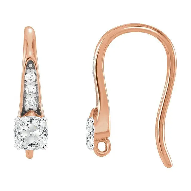 HarryChadEntcom Earrings Genuine Diamond Drop Earrings 450 Ct Cushion Old Mine Cut Two Tone Gold HarryChadEntcom Earrings Genuine Diamond Drop Earrings 450 Ct Cushion Old Mine Cut Two Tone Gold