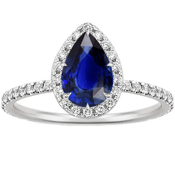 HarryChadEntcom Halo Natural Earth Mined Diamond Ring Teardrop Style Blue Sapphire With Accents 550 Carat Rings HarryChadEntcom Halo Natural Earth Mined Diamond Ring Teardrop Style Blue Sapphire With Accents 550 Carat Rings