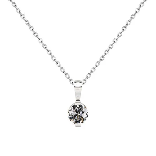 HarryChadEntcom Necklaces 1 Carat Mined Diamond Solitaire Pendant Round Old Cut White Gold HarryChadEntcom Necklaces 1 Carat Mined Diamond Solitaire Pendant Round Old Cut White Gold