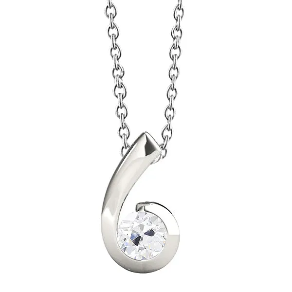 HarryChadEntcom Necklaces Gold 14K Natural Earth Mined Diamond Solitaire Pendant Curved Round Old Miner 1 Carat HarryChadEntcom Necklaces Gold 14K Natural Earth Mined Diamond Solitaire Pendant Curved Round Old Miner 1 Carat