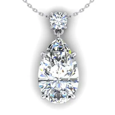 HarryChadEntcom Necklaces White Gold Pendant Pear Round Mined Diamond Necklace HarryChadEntcom Necklaces White Gold Pendant Pear Round Mined Diamond Necklace